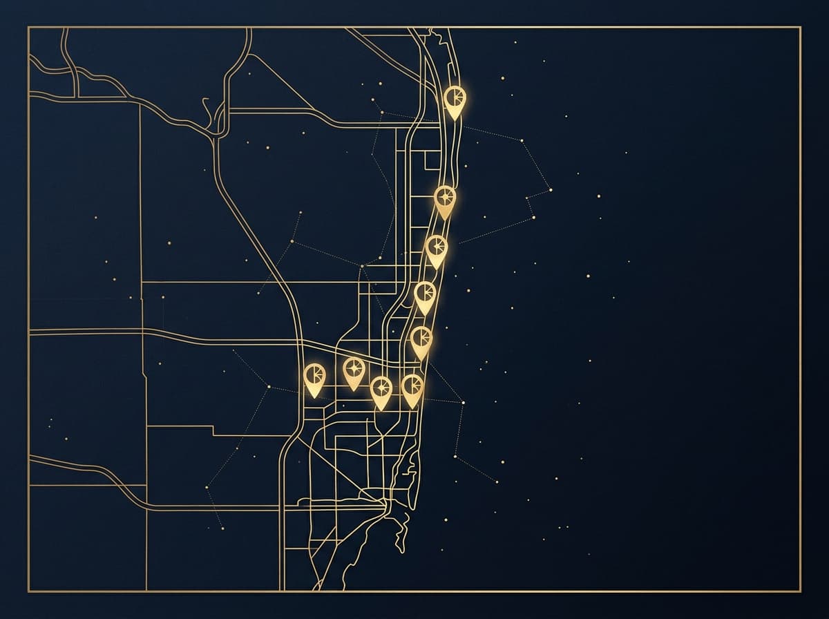 Map of South Florida tri-county service area